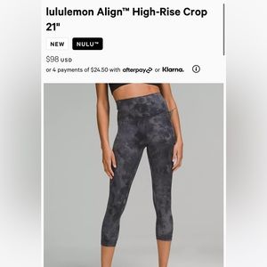Lululemon tie dye 21 inch leggings